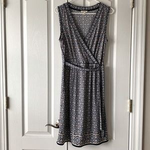 max studio faux wrap print dress.